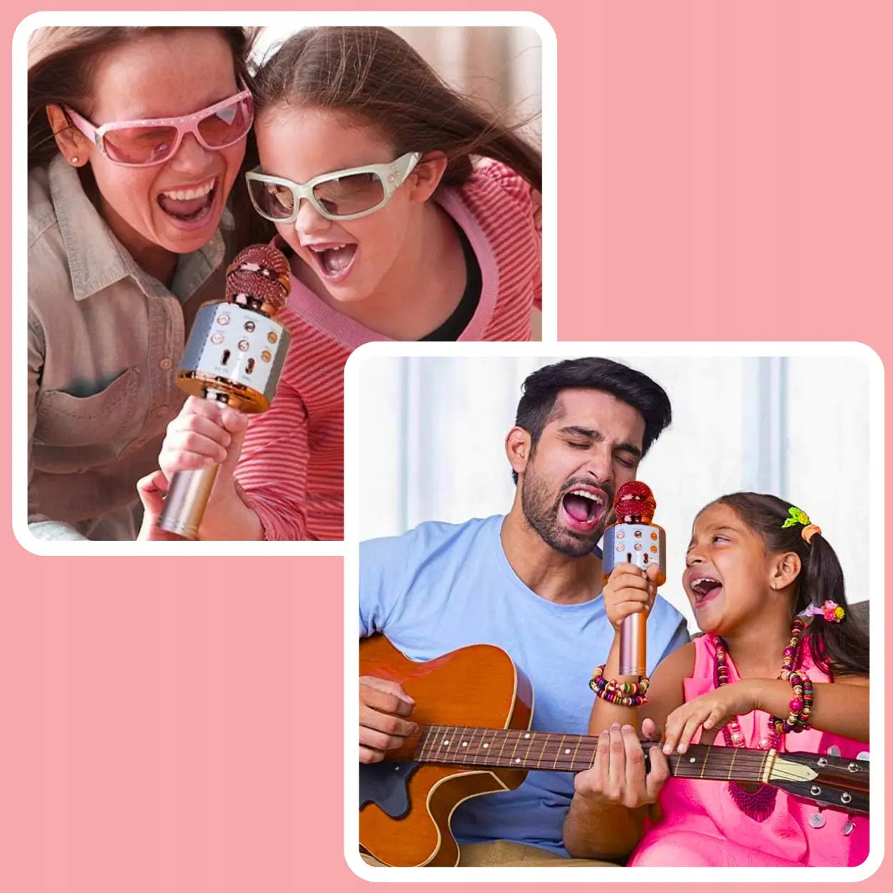 Bezvadu karaoke mikrofons ar trokšņu slāpēšanu un iebūvētu skaļruni (70D)