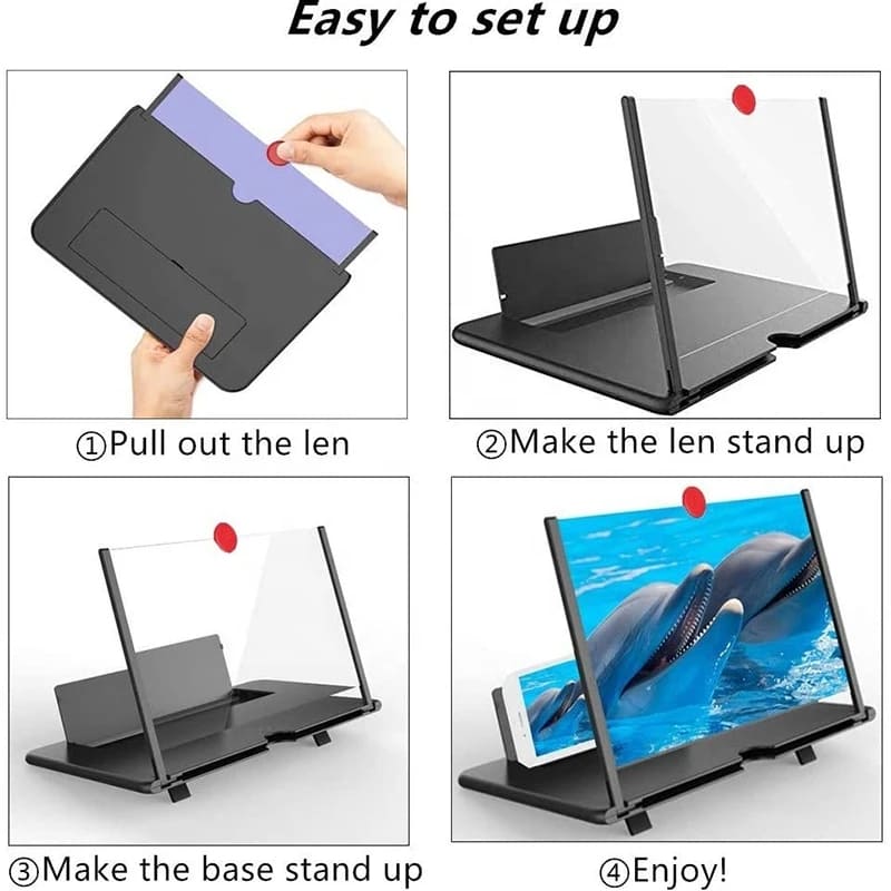 Увеличитель экрана телефона 3D/5D, проектор для смартфона