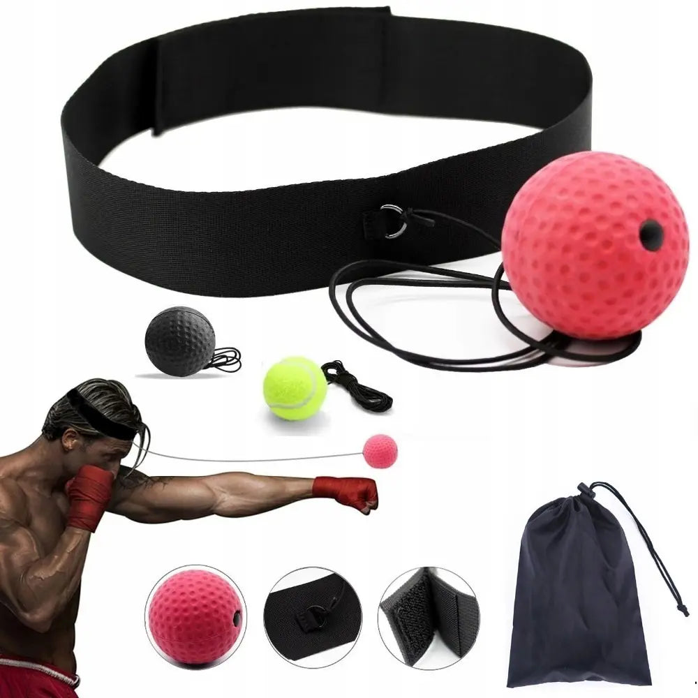 Тренировочный рефлекторный мяч для головы FIGHT REFLEX BALL 3x (450D)