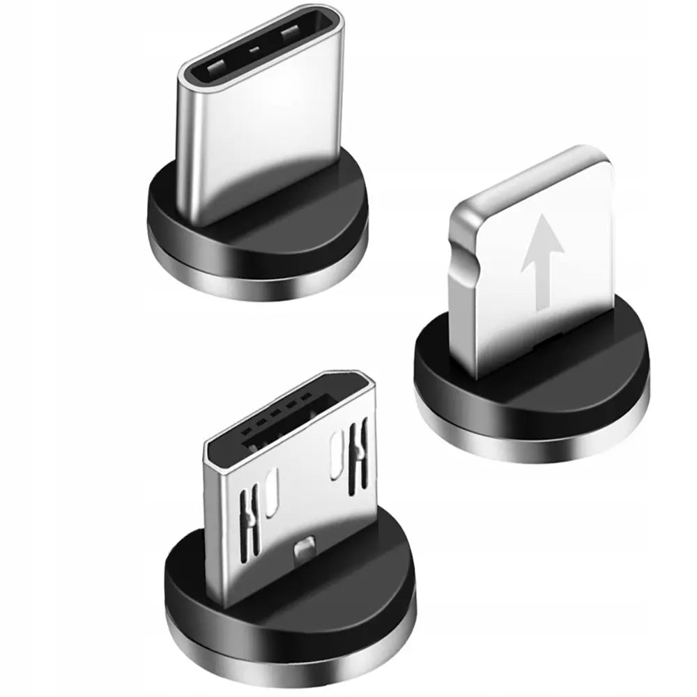 Magnētiskais kabelis 3 in 1 micro USB, Type-C, Lightning priekš iPhone, ātrā uzlāde, 1 m (580D)