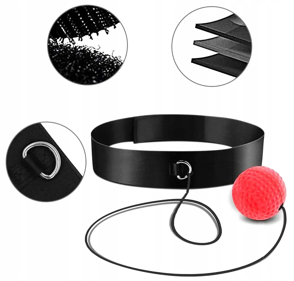 Тренировочный рефлекторный мяч для головы FIGHT REFLEX BALL 3x (450D)