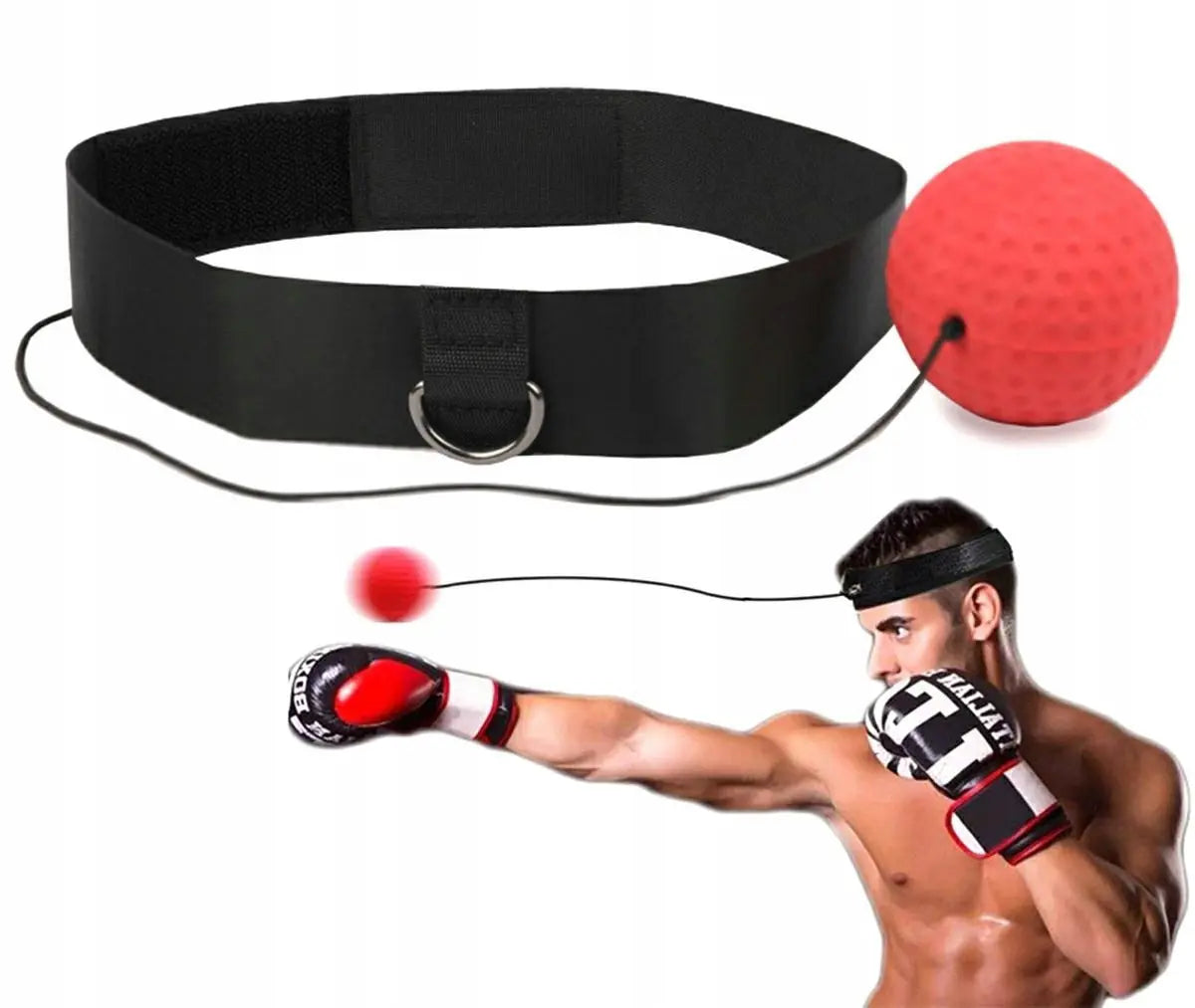 Тренировочный рефлекторный мяч для головы FIGHT REFLEX BALL 3x (450D)