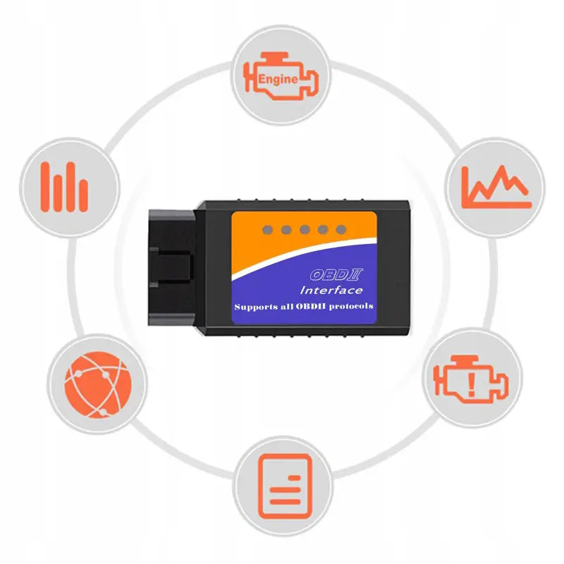 Диагностический интерфейс OBD2 ELM 327 через Bluetooth (652D)
