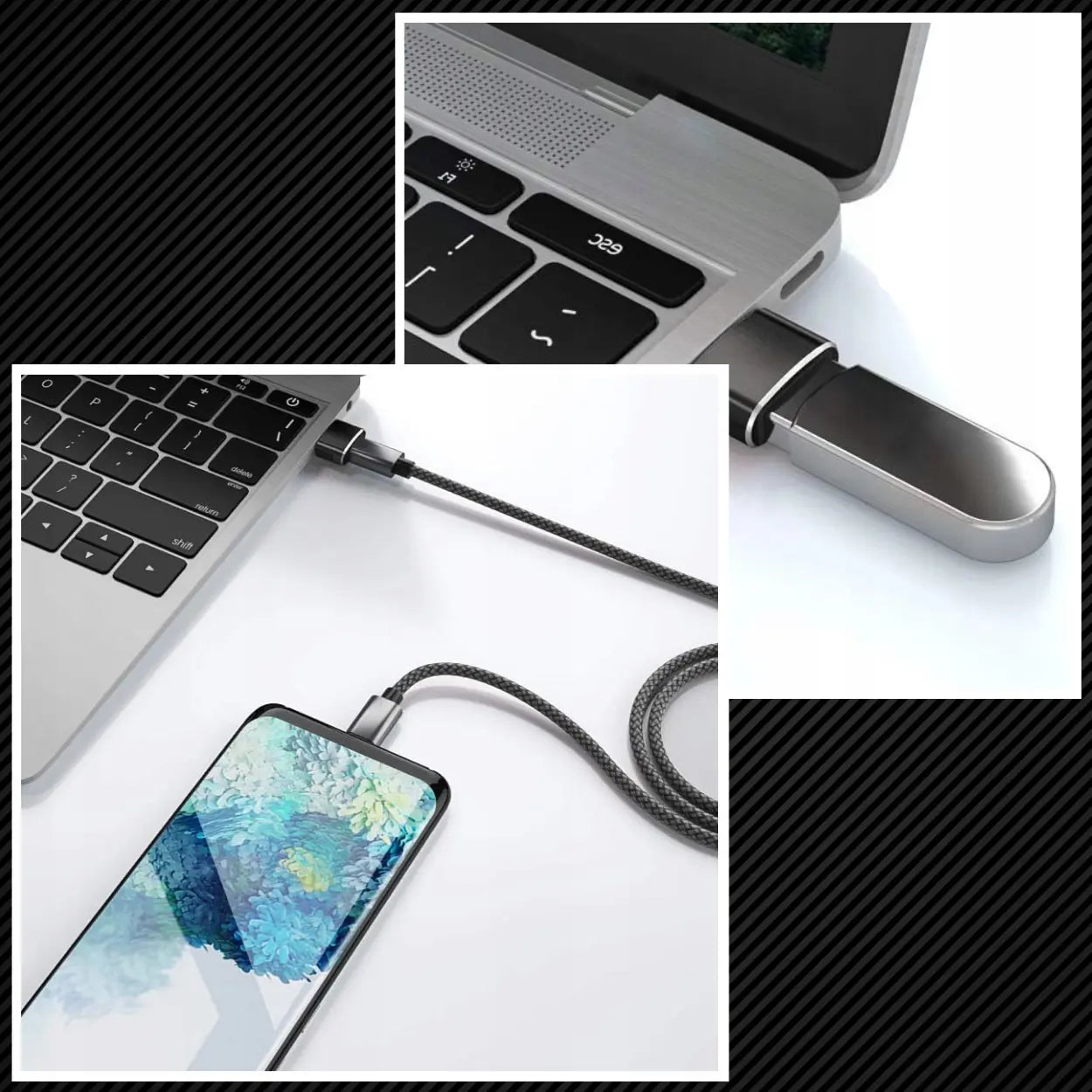 Адаптер OTG USB-C на USB-A для телефона, мыши и флэш-накопителя (701D)