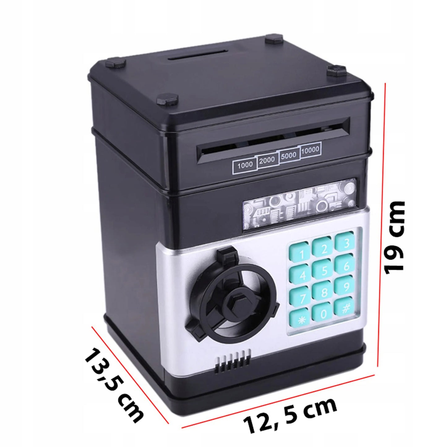 Seifs-kasīte monētām ar bankomāta funkciju un PIN kodu (404D)