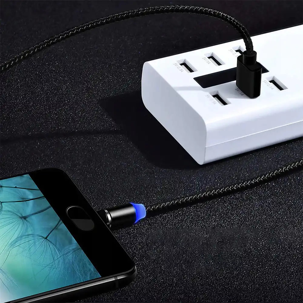 Magnētiskais kabelis 3 in 1 micro USB, Type-C, Lightning priekš iPhone, ātrā uzlāde, 1 m (580D)