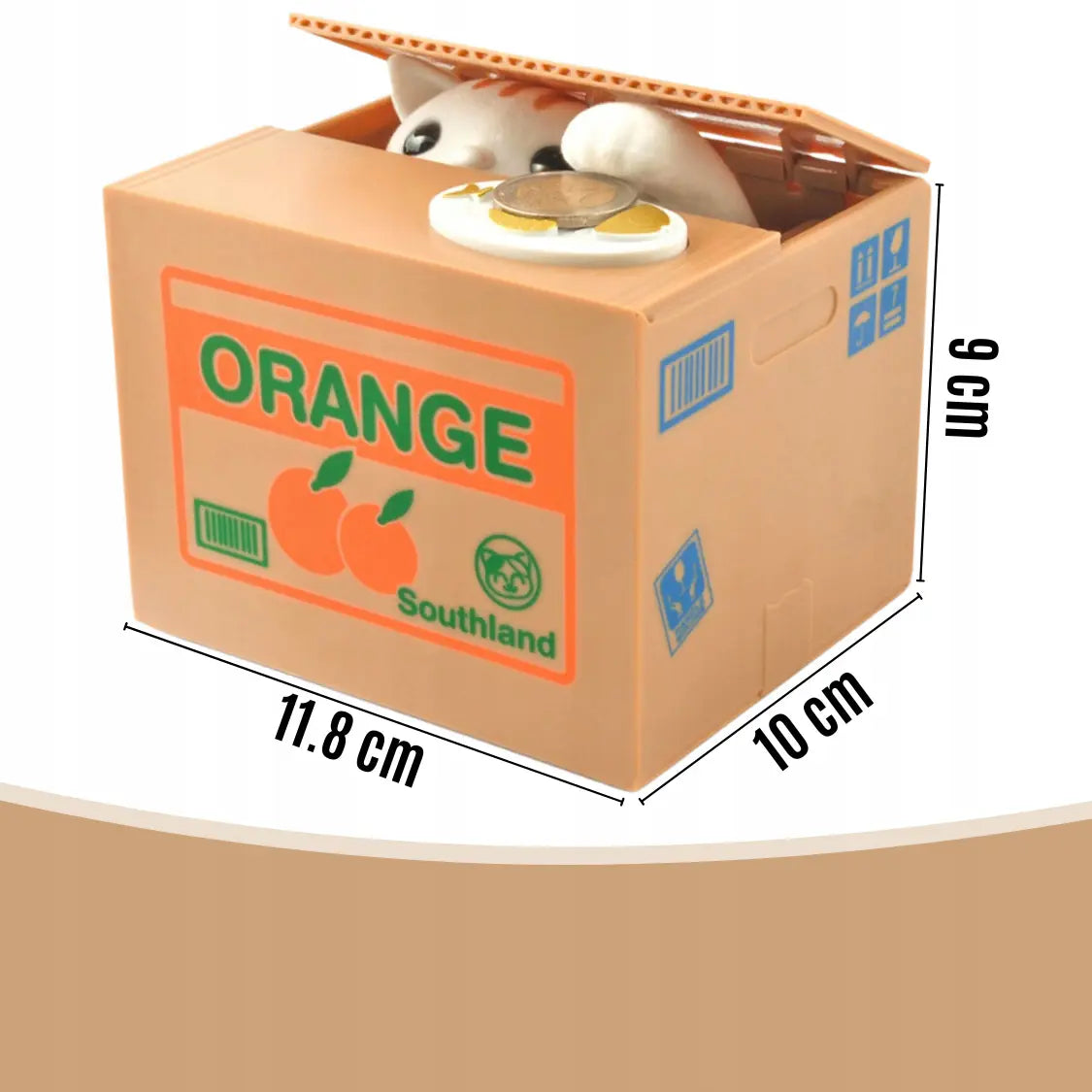 Interaktīvs kaķu piggy bank - dāvana bērniem, kas miau un atveras. (480D)