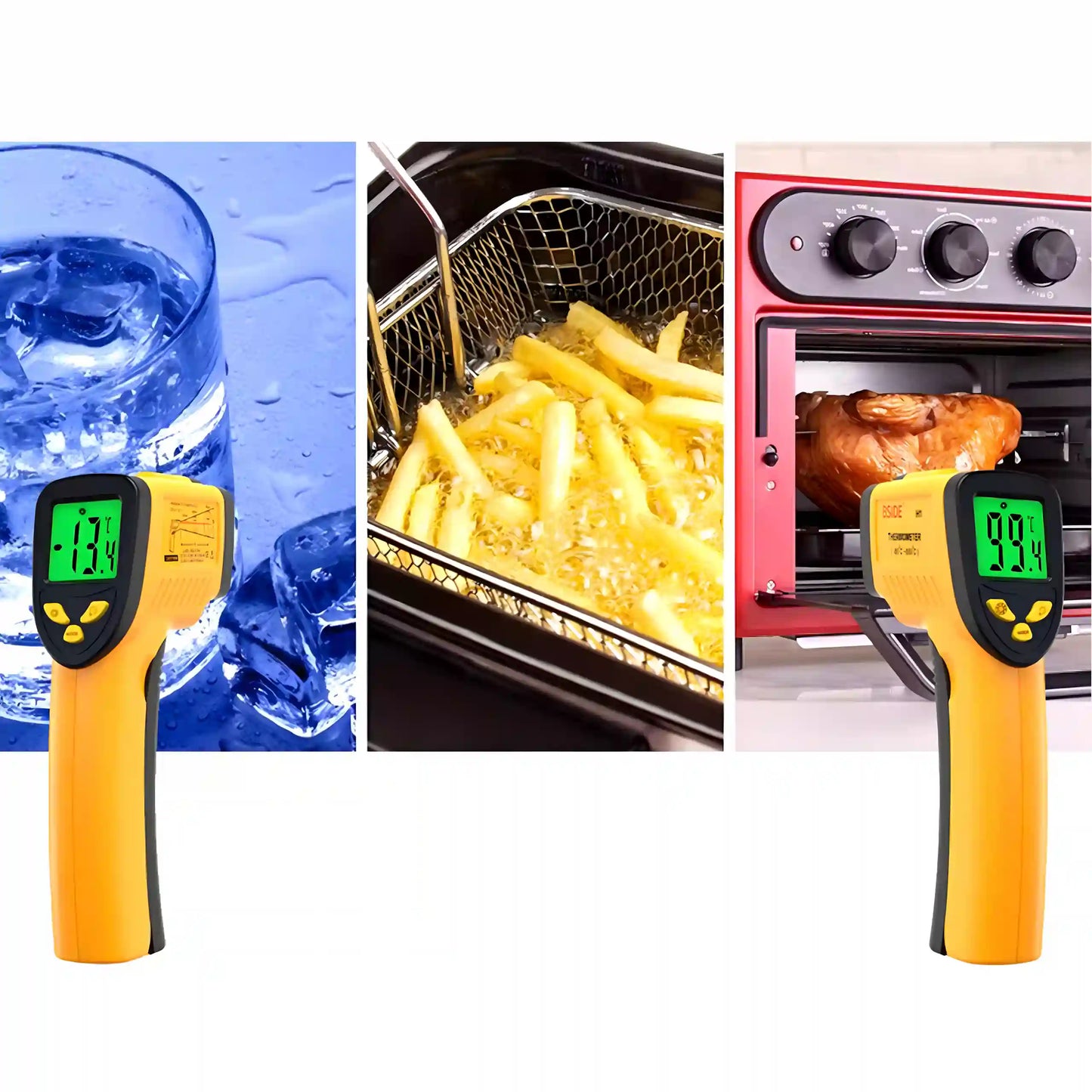 Bezvadu pirometrs no -50°C līdz 550°C, augstas precizitātes lāzera termometrs (553D)