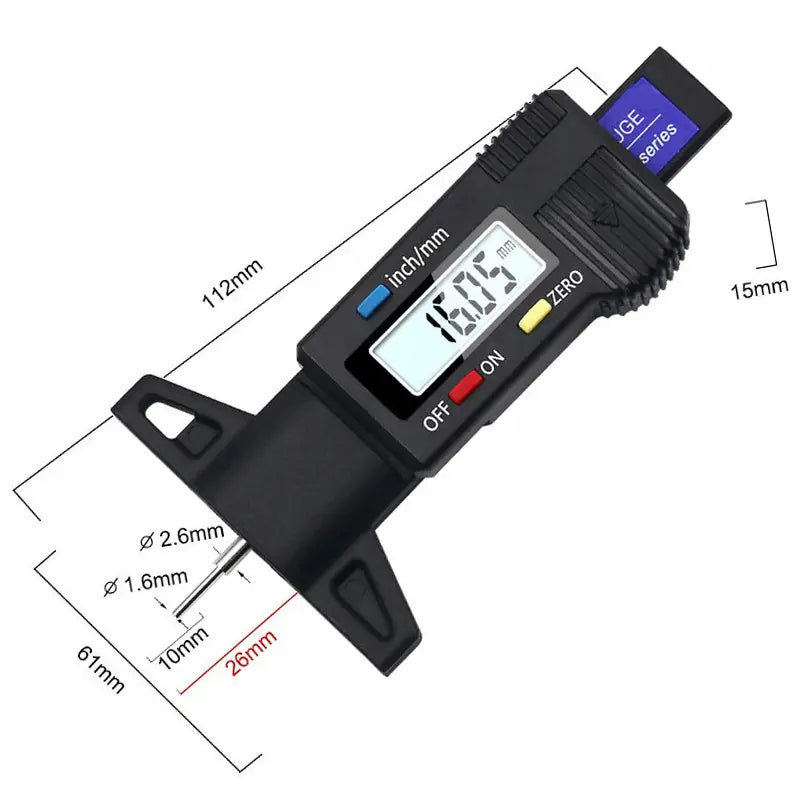 Цифровой измеритель глубины протектора шин с цифровым дисплеем (1043D)