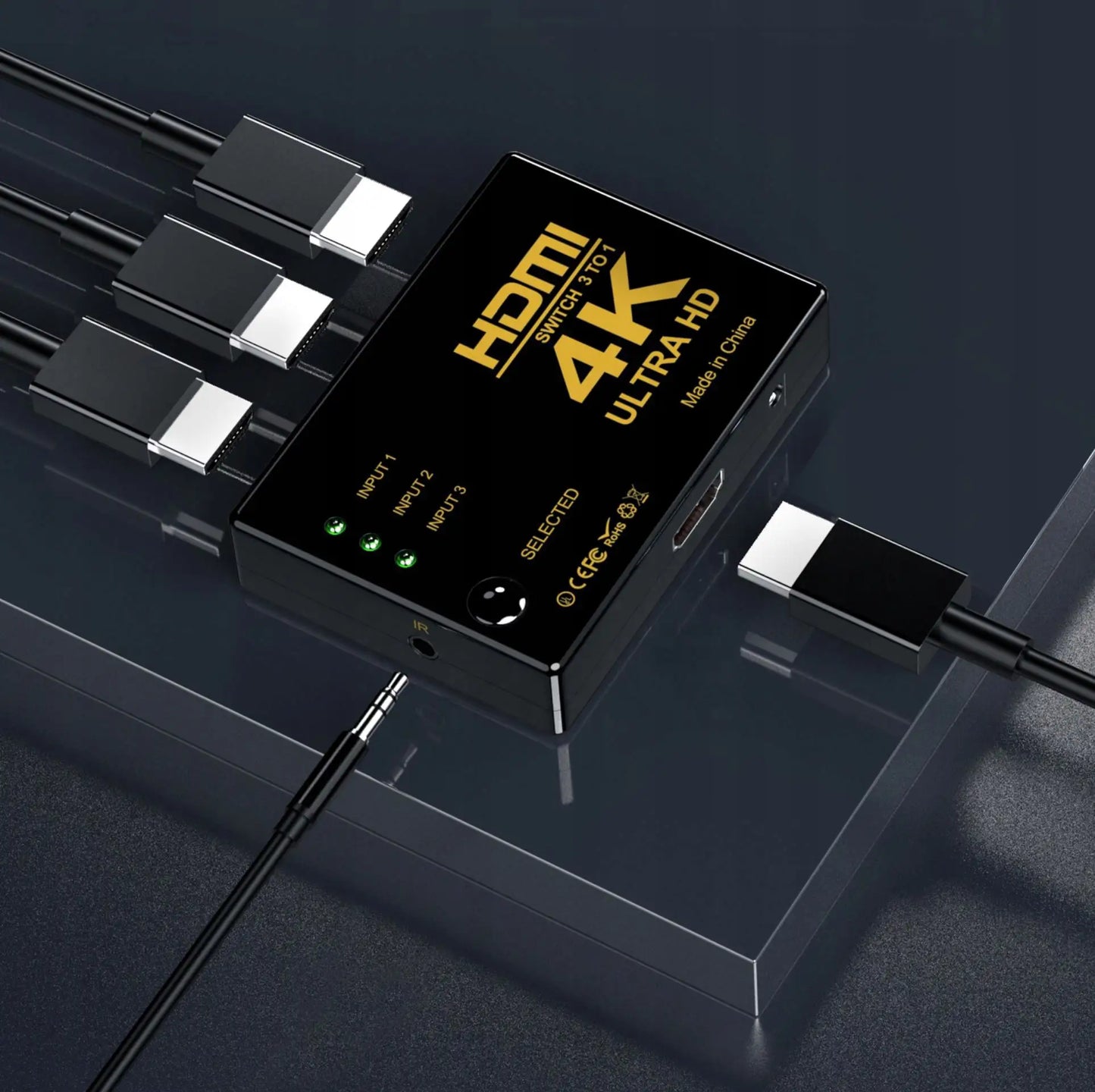 Aktīvais slēdzis 3x HDMI 4K dalītājam (712D)