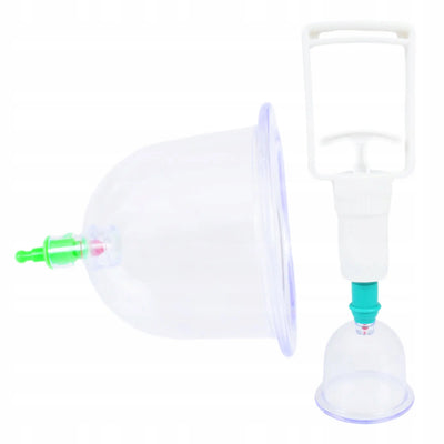 Вакуумные банки, набор с помпой для антицеллюлитного массажа, 12 шт. (760D)