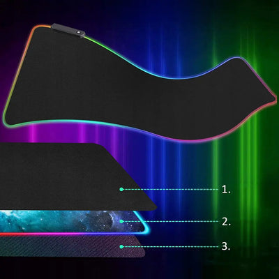 RGB apgaismojums spēļu pele paklājs, 80*30 cm (360D)