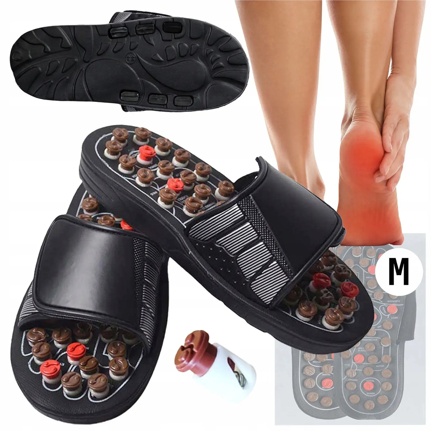 Masāžas čības ar adatiņām akupresūrai (693D)