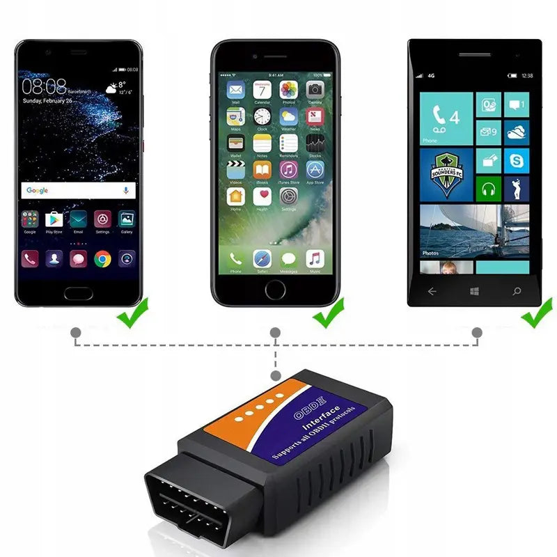 Диагностический интерфейс OBD2 ELM 327 через Bluetooth (652D)