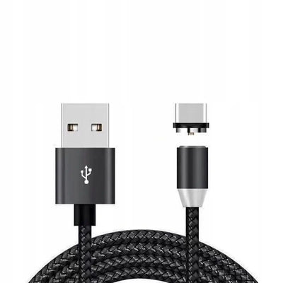 Magnētiskais kabelis 3 in 1 micro USB, Type-C, Lightning priekš iPhone, ātrā uzlāde, 1 m (580D)