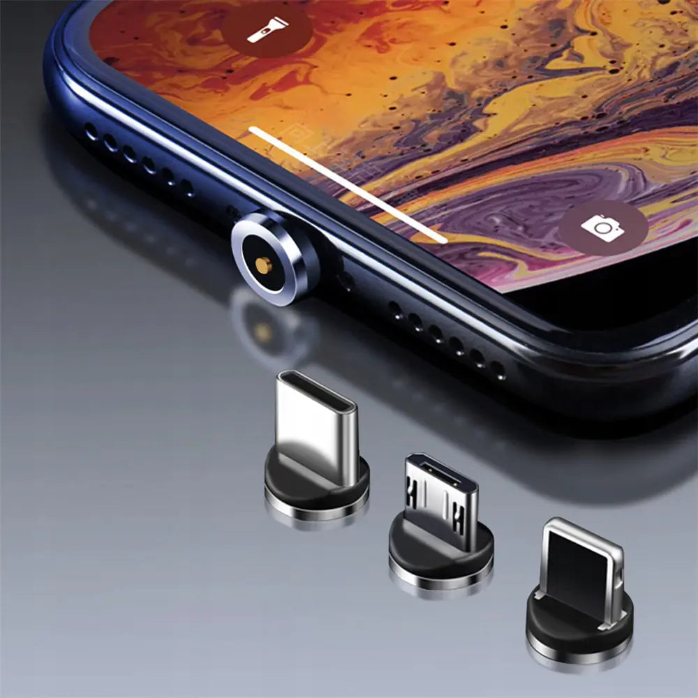 Magnētiskais kabelis 3 in 1 micro USB, Type-C, Lightning priekš iPhone, ātrā uzlāde, 1 m (580D)