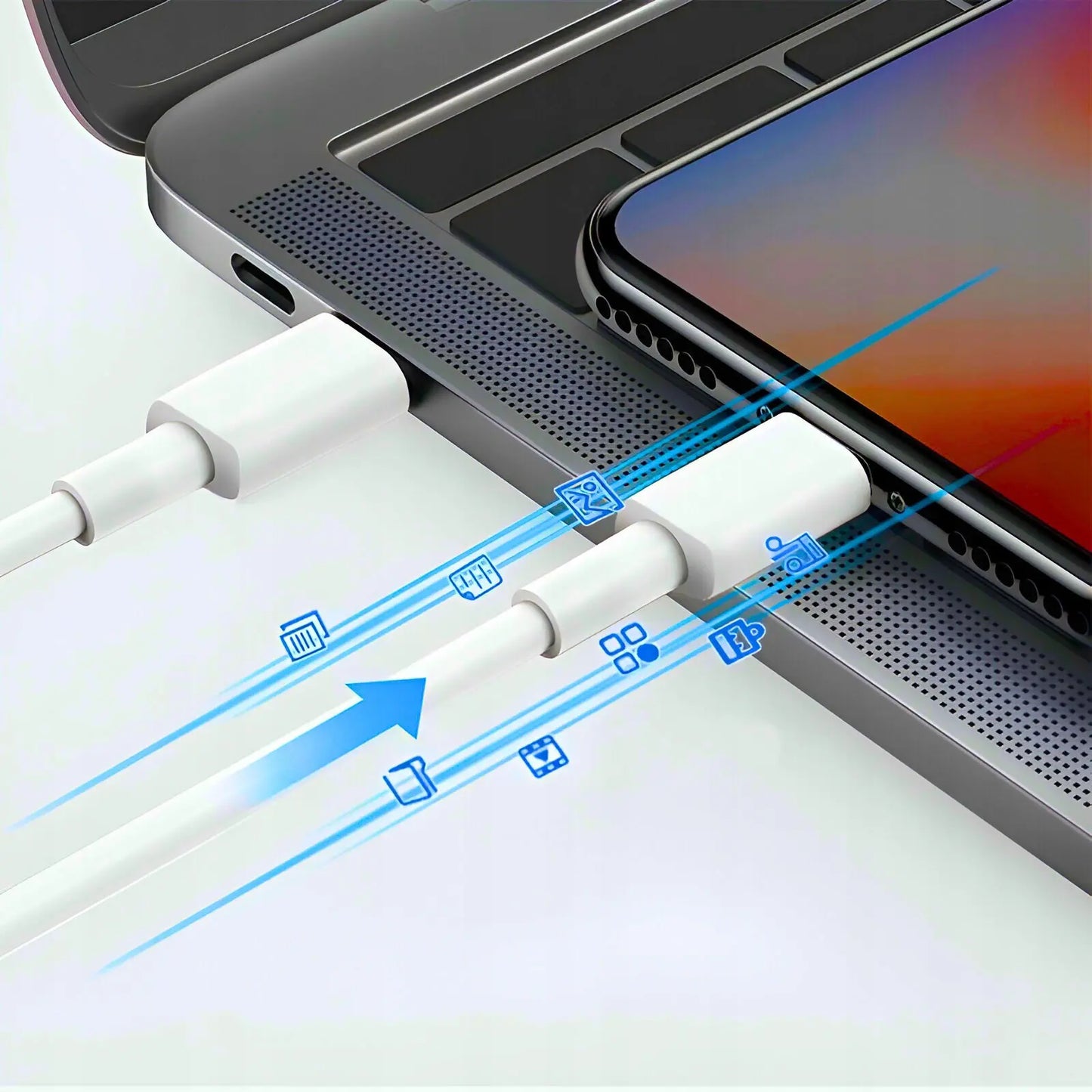 Кабель USB-C Lightning PD 20W 3A для iPhone 13 и Apple 11, 1 м, быстрая зарядка (458D)