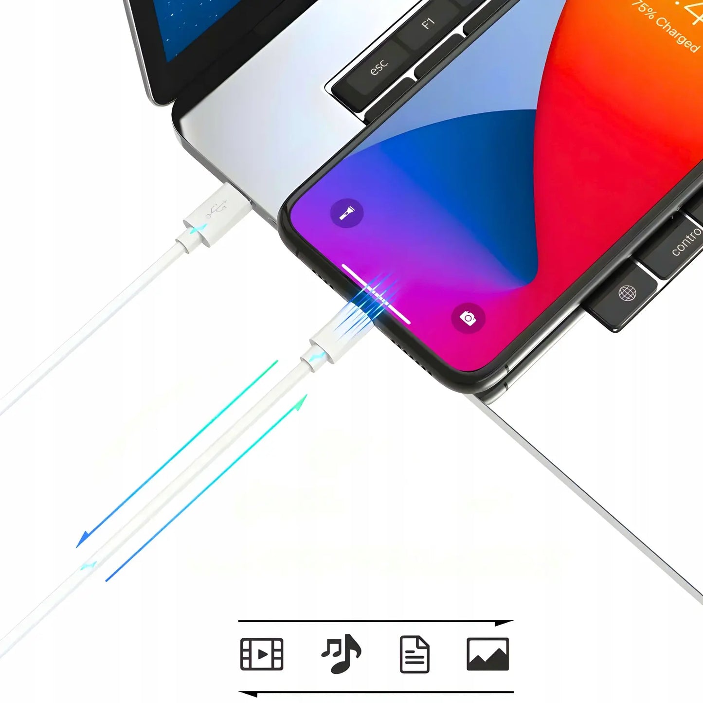 Кабель USB-C Lightning PD 20W 3A для iPhone 13 и Apple 11, 1 м, быстрая зарядка (458D)