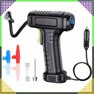 Автомобильный компрессор 12 В со светодиодом и ЖК-дисплеем для накачивания шин, мячей и матрасов (1047D)