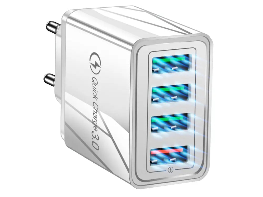 Быстрая сетевая зарядка 4xUSB Quick Charge 3.0 D (508D)