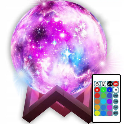 Ночник со светящейся 3D-луной, RGB-подсветкой и пультом дистанционного управления (947D)