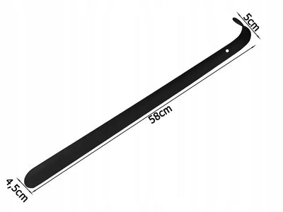 Металлический большой рожок для обуви с длинным крючком, универсальный и прочный (1027D)