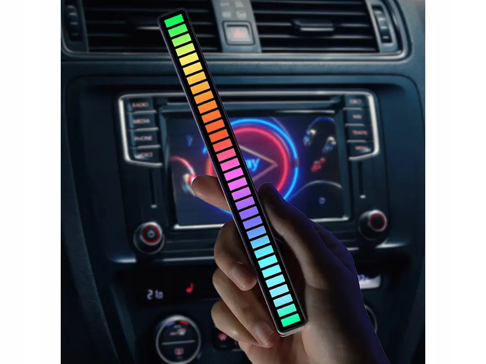 Светодиодная лента RGB со звуковым откликом и батареей в неоновом многоцветном дизайне (509D)