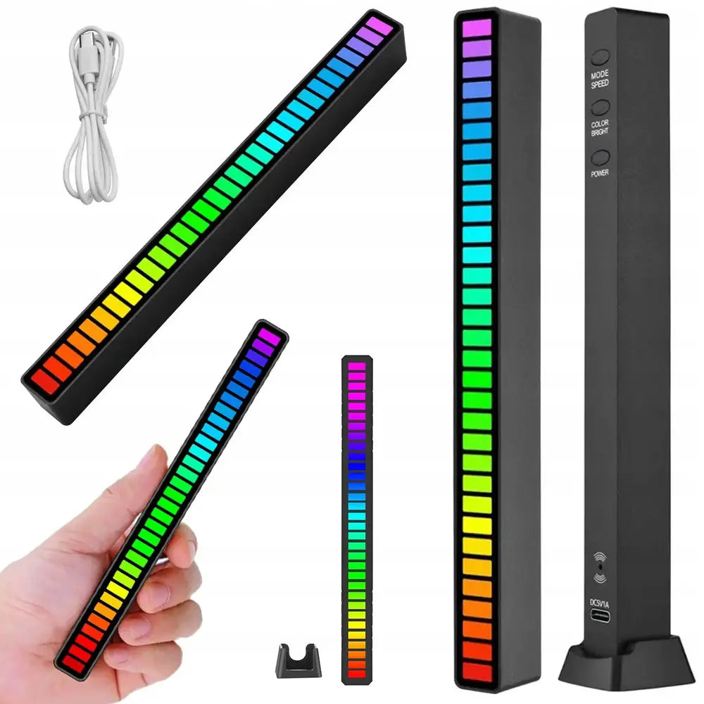 Светодиодная лента RGB со звуковым откликом и батареей в неоновом многоцветном дизайне (509D)