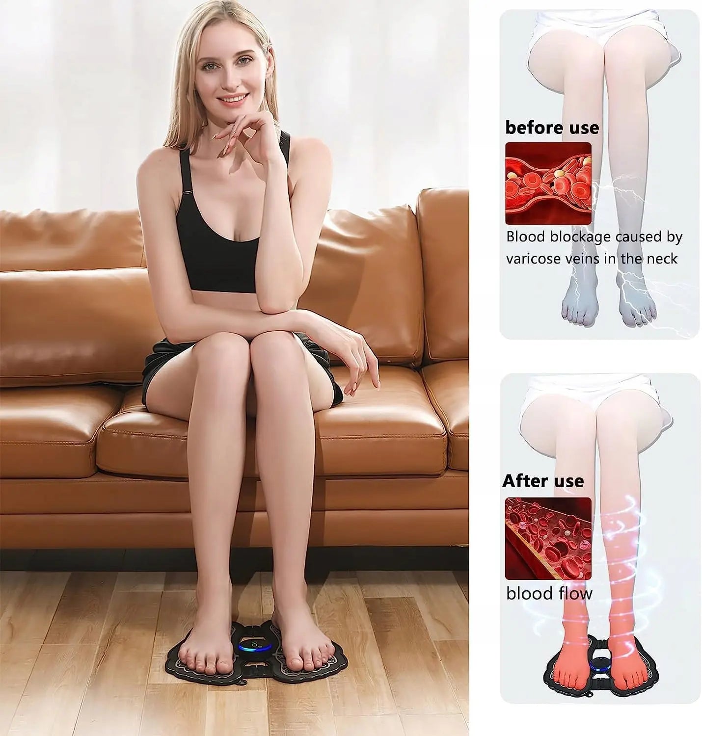 Masāžas mio stimulators paklājs kājām muskuļu un locītavu sāpēm (363D)