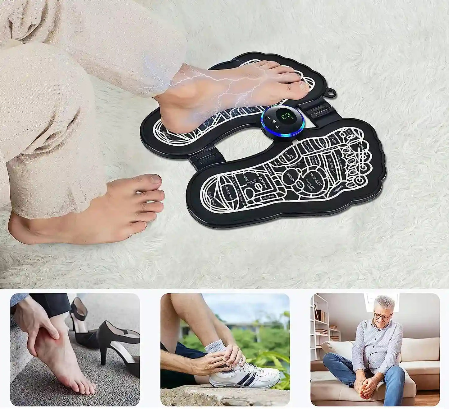 Masāžas mio stimulators paklājs kājām muskuļu un locītavu sāpēm (363D)