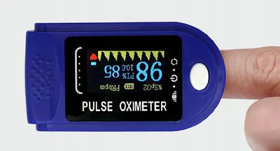 Медицинский пульсоксиметр с ЖК-дисплеем электронный на палец / для измерения уровня кислорода в крови, пульса, интенсивности кровотока (24D)
