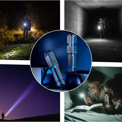 Jaudīgs taktiskais LED lukturis ar tālummaiņas funkciju, ūdensizturīgs, USB, CREE (412D)