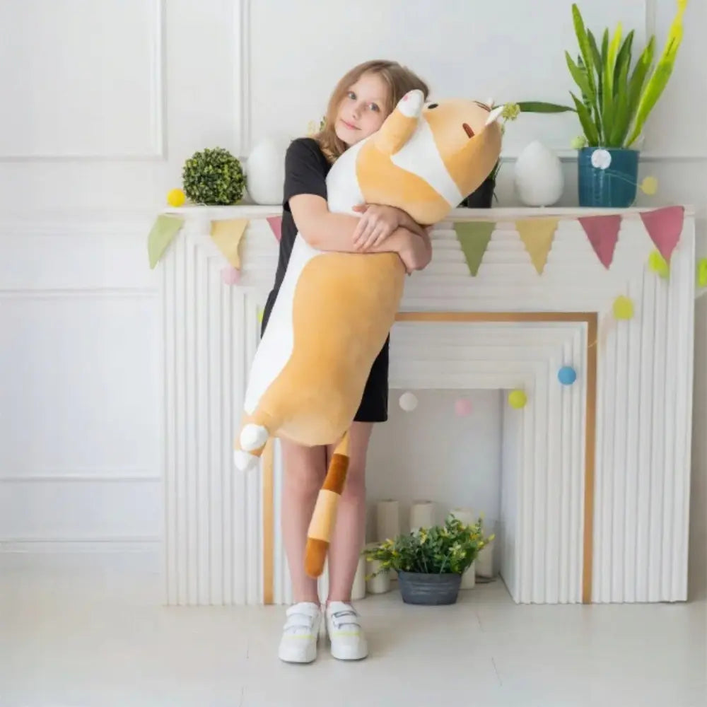 Pūkains oranžs kaķis, mīkstā rotaļlieta, liels dāvanas 110 cm (487D)
