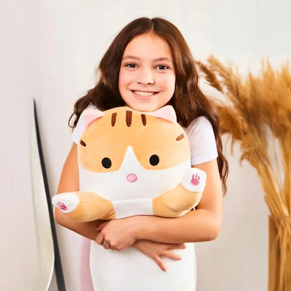 Pūkains oranžs kaķis, mīkstā rotaļlieta, liels dāvanas 110 cm (487D)