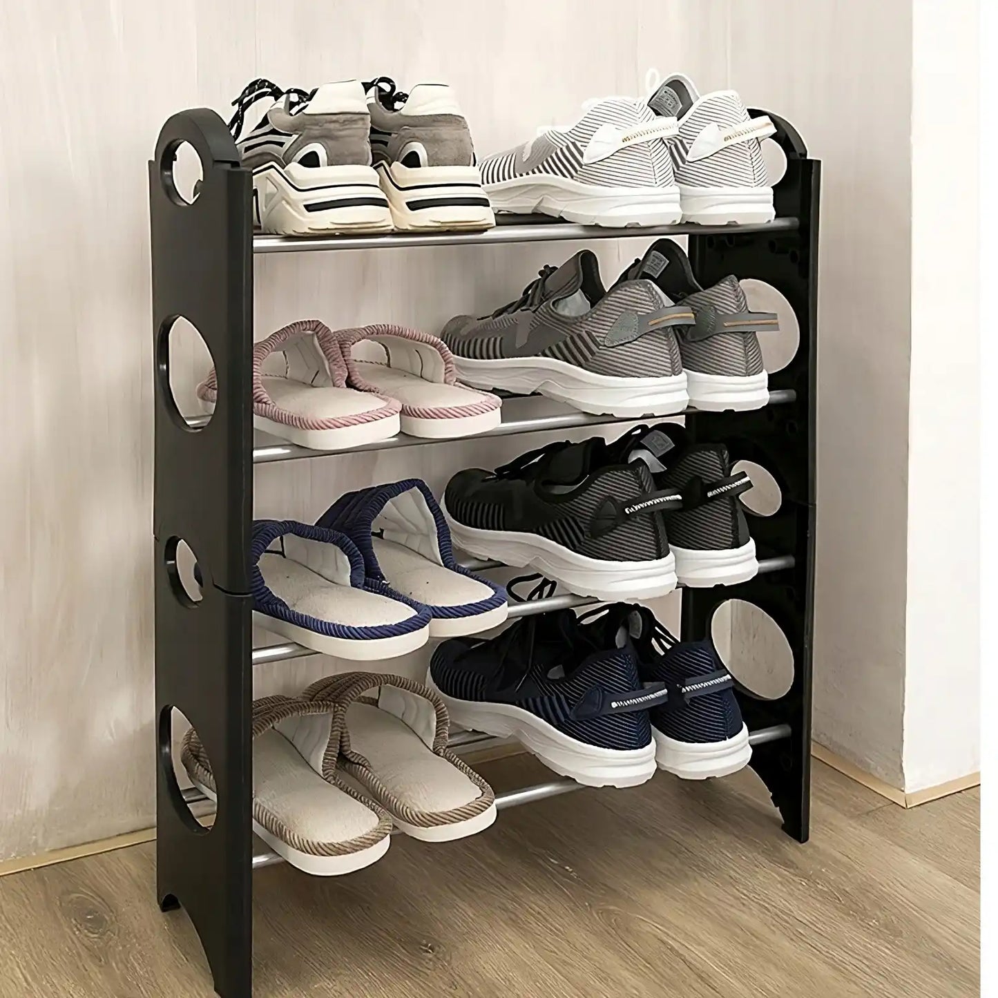 Apavu plaukts, plauktu sistēma, skapis un organizators 4 līmeņiem, augstums 63 cm. (559D)