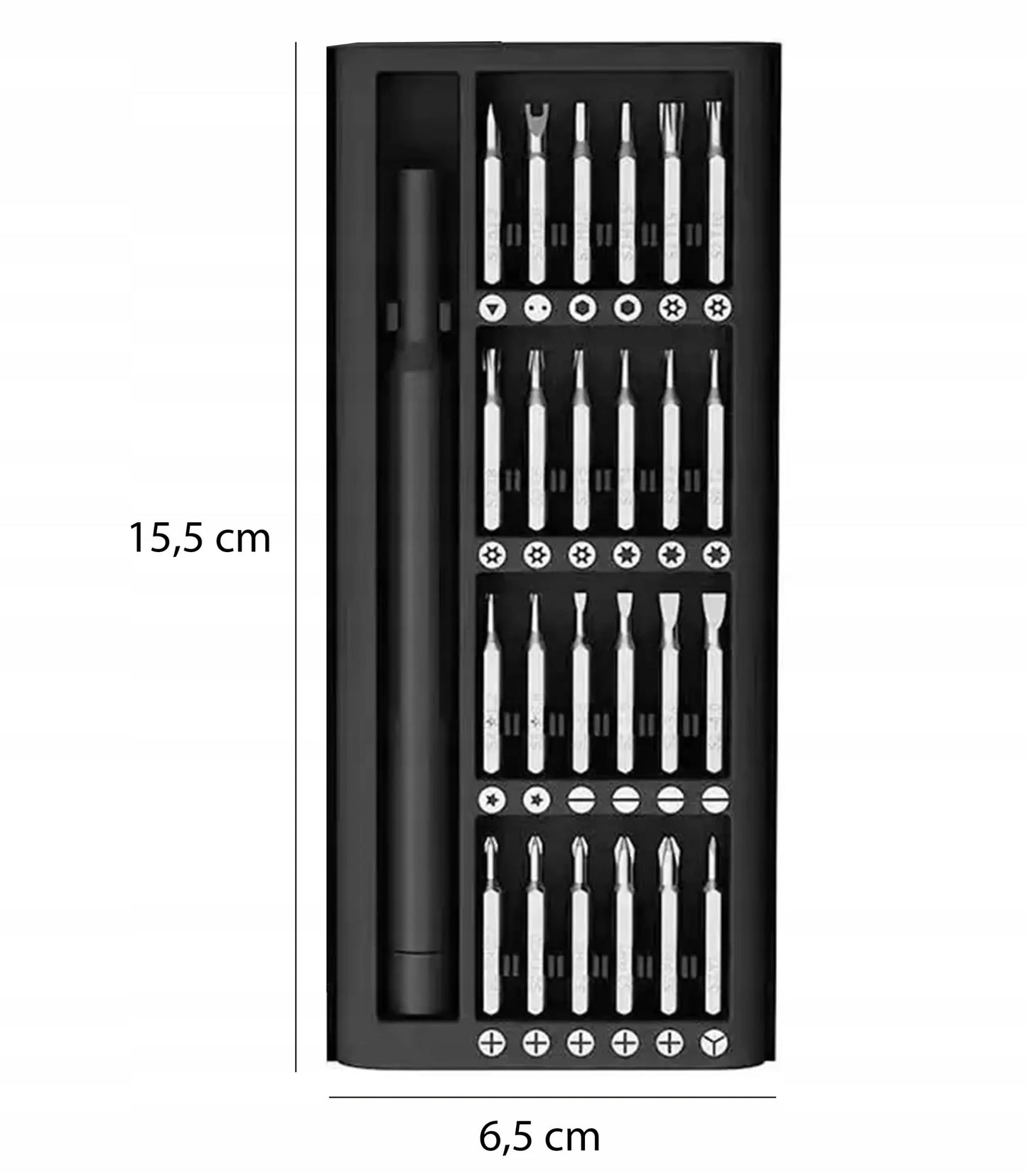 25 elementu skrūvgriežu un bitu komplekts (654D)