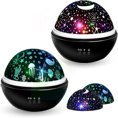 Проектор звездного неба: вращающийся ночник для детей со светодиодной проекцией, черный (792D)