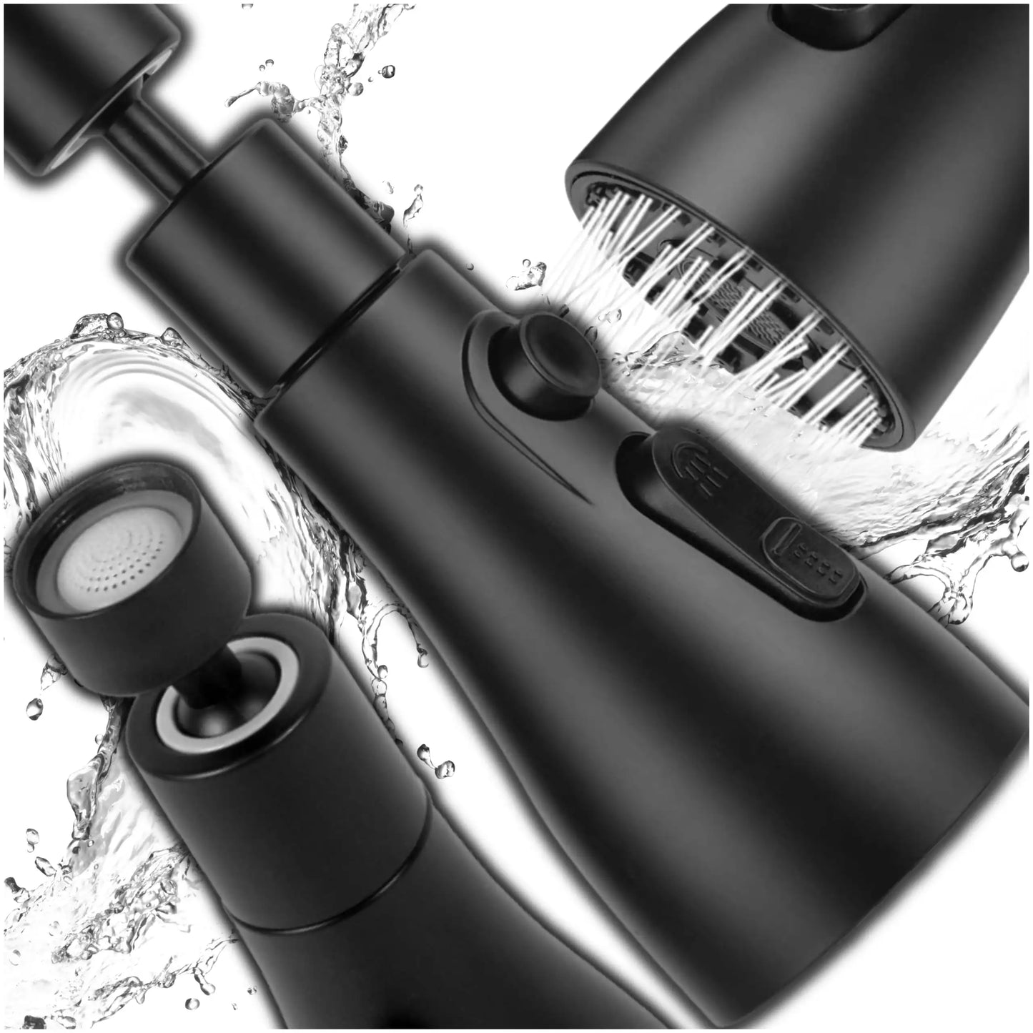 Izvēršams krāna virtuves maisītājam, uzgaļa-adapters, perlators, 3 režīmi, 360 grādi (665D)