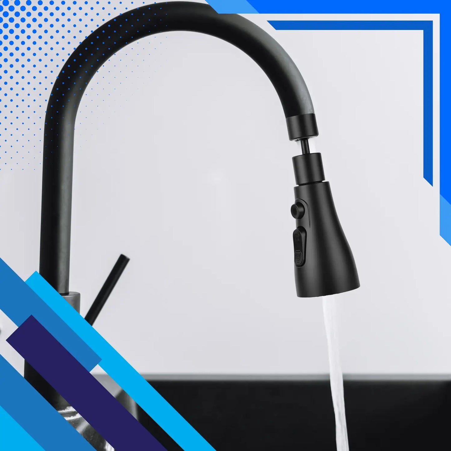 Izvēršams krāna virtuves maisītājam, uzgaļa-adapters, perlators, 3 režīmi, 360 grādi (665D)