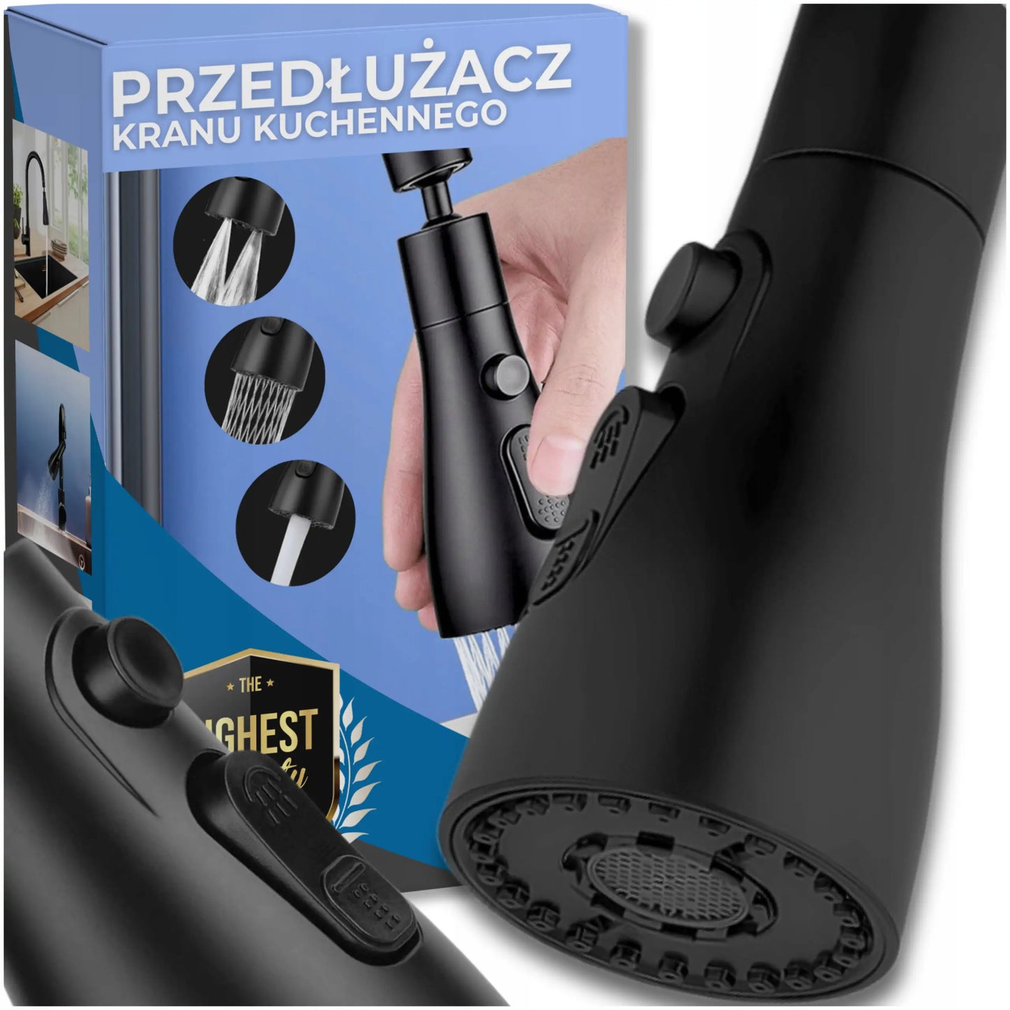 Izvēršams krāna virtuves maisītājam, uzgaļa-adapters, perlators, 3 režīmi, 360 grādi (665D)