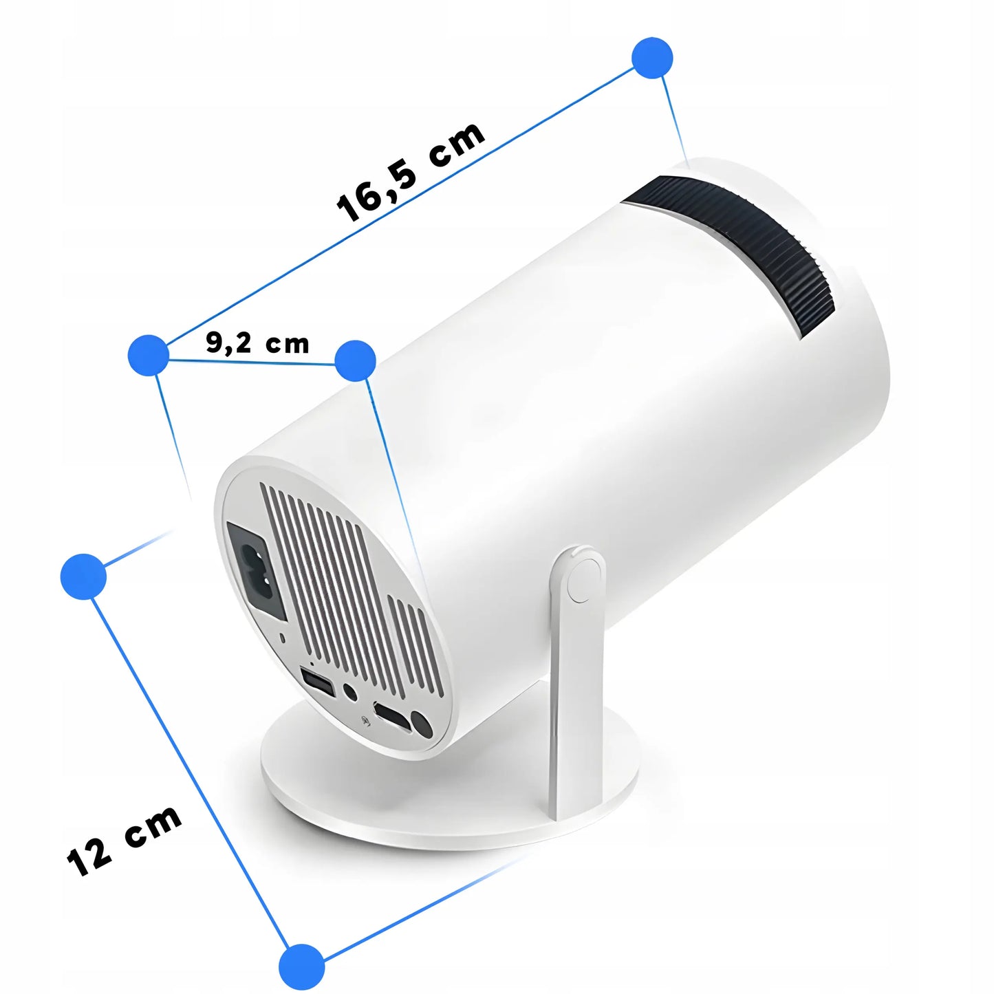 Portatīvais projektors Wi-Fi Android ar rotējošu mehānismu un 4K Bluetooth skaņu (1034D)