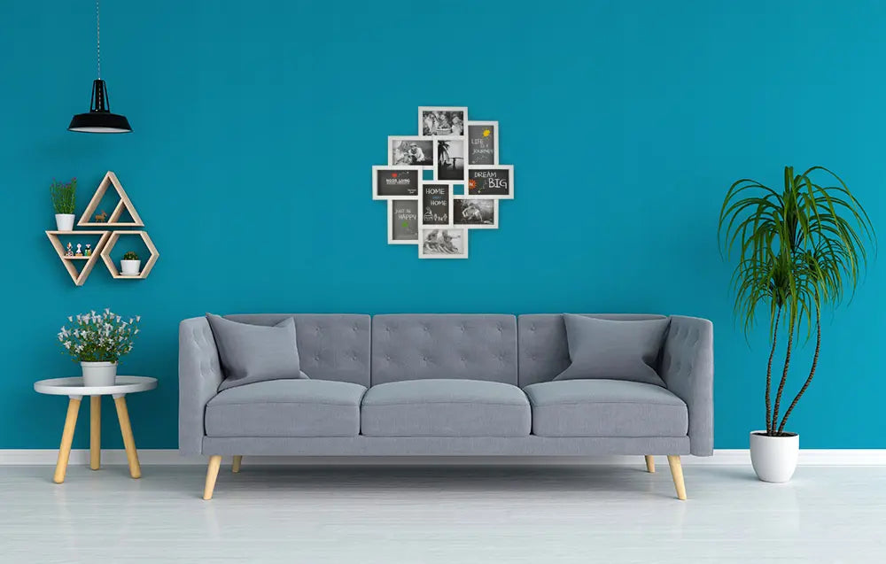 3D фоторамка коллаж большая мультирамка на 10 фотографий, белая (1016D)
