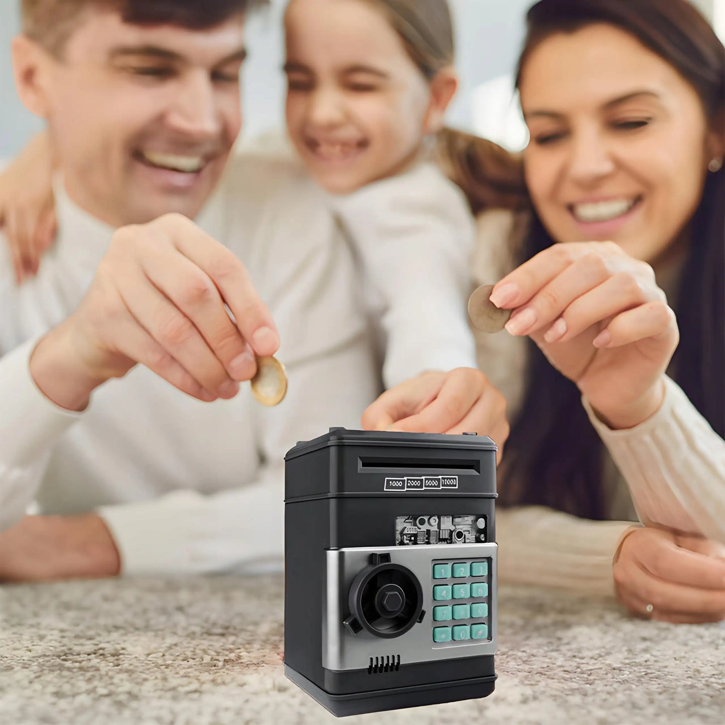 Seifs-kasīte monētām ar bankomāta funkciju un PIN kodu (404D)