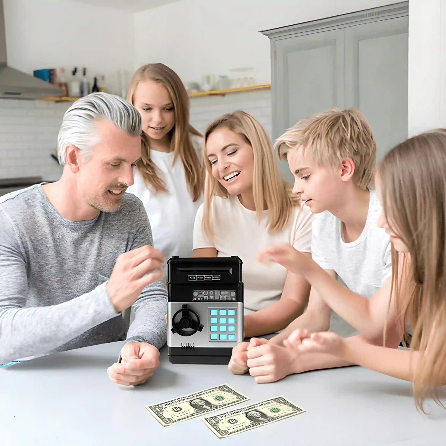 Seifs-kasīte monētām ar bankomāta funkciju un PIN kodu (404D)
