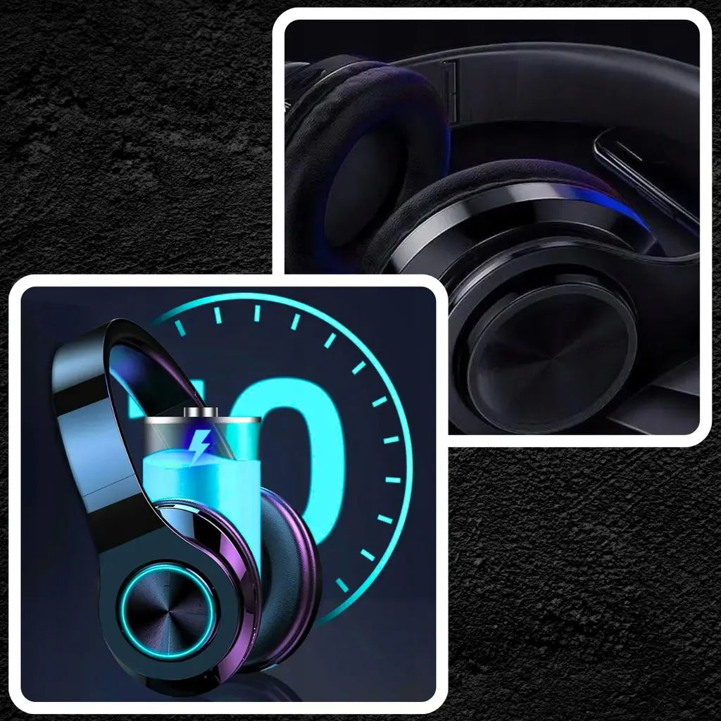 Беспроводные накладные наушники Bluetooth 5.0 с микрофоном и RGB-подсветкой (516D)