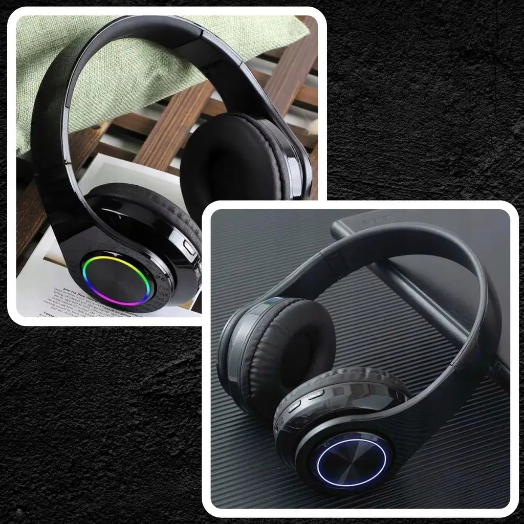 Беспроводные накладные наушники Bluetooth 5.0 с микрофоном и RGB-подсветкой (516D)