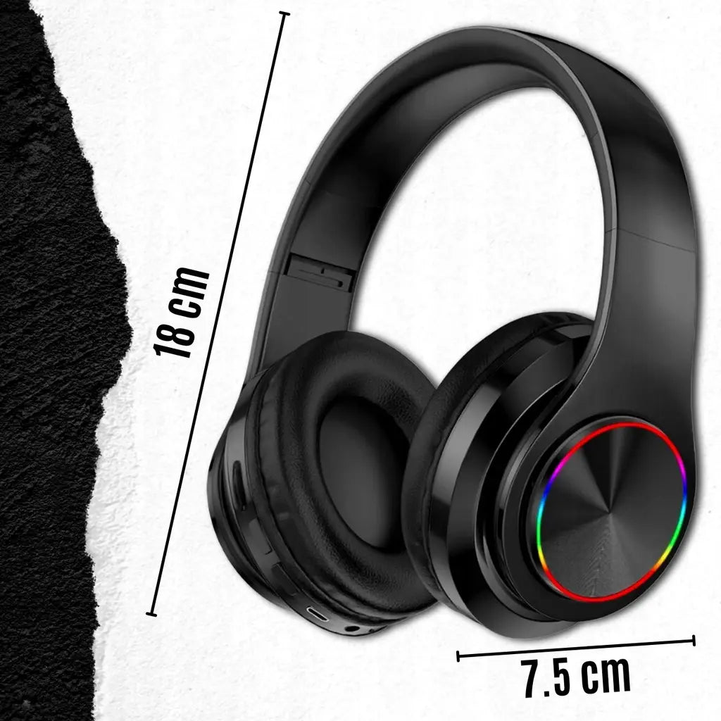 Беспроводные накладные наушники Bluetooth 5.0 с микрофоном и RGB-подсветкой (516D)