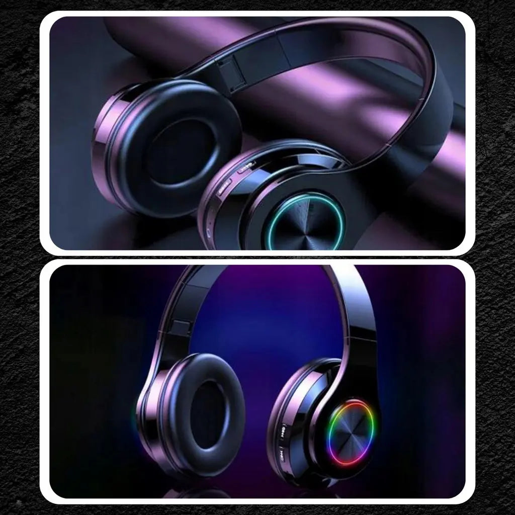 Беспроводные накладные наушники Bluetooth 5.0 с микрофоном и RGB-подсветкой (516D)