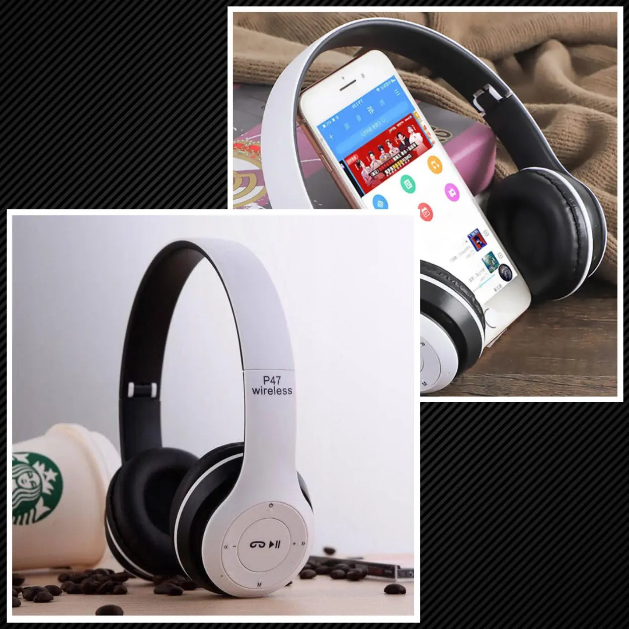 Беспроводные наушники P47 Bluetooth с микрофоном для игр и MP3 (567D)