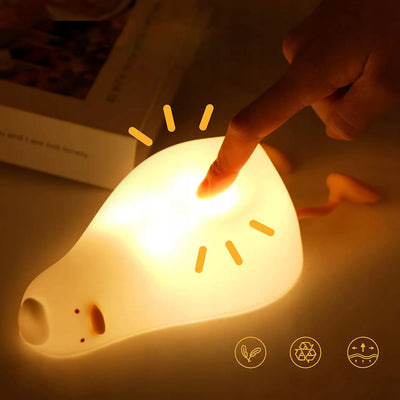 Забавный ночник для детей в виде утки со светодиодным таймером из силикона (809D)